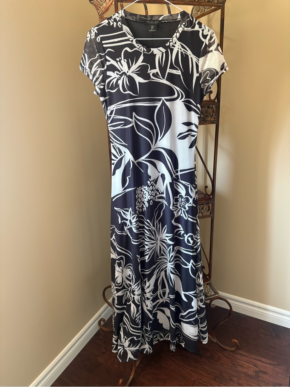Rachel Zoe Black & White Floral Maxi Dress